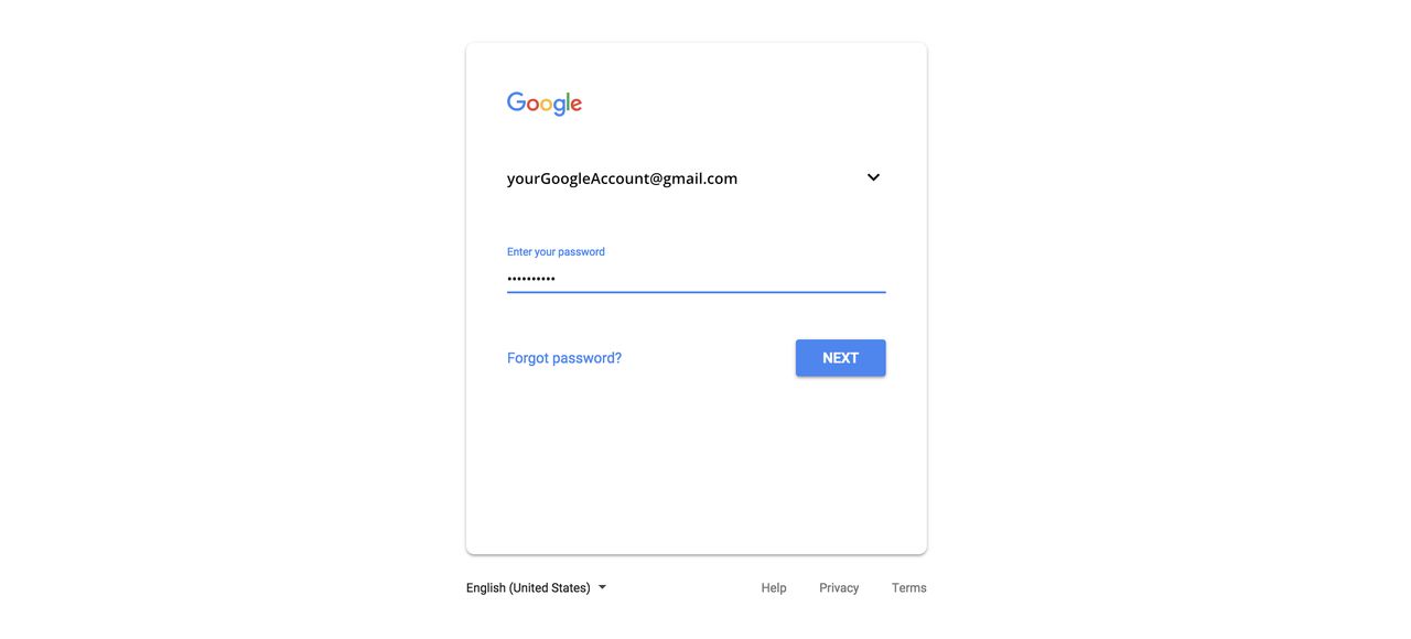 The login dialog for Google is shown.