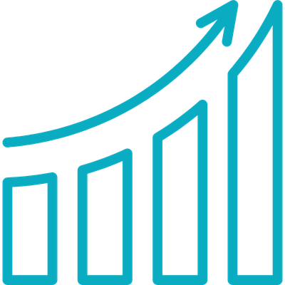 Increasing bar chart icon